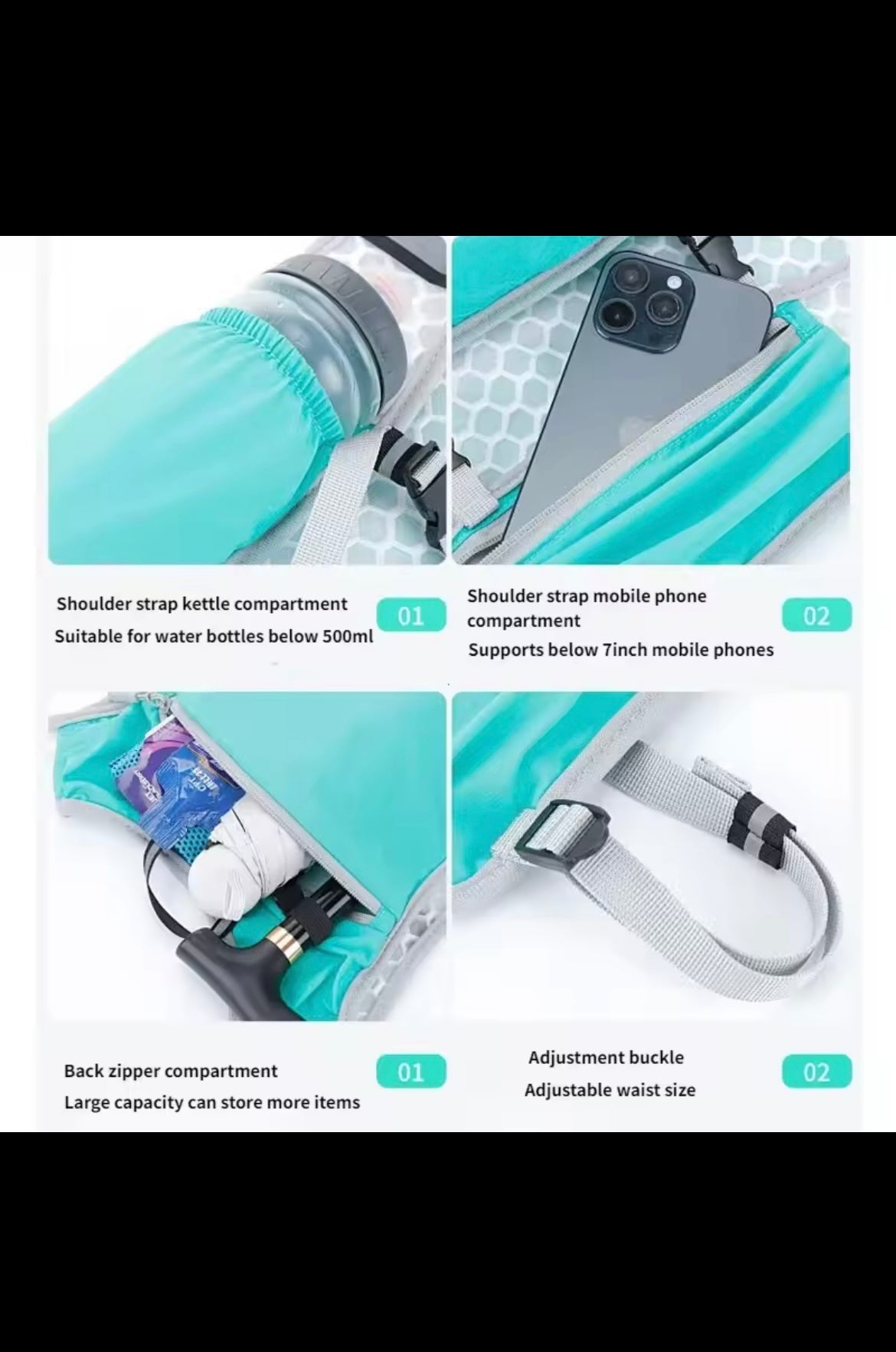 Running Water Bottle Storage Vest Lightweight Running Vest Reflective Hydration Water Chest Pack With Phone Holder