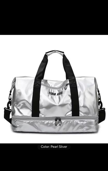 Large Capacity Women Gym Bags Pearlescent Sports Fitness Training Handbag With Shoes Pocket Waterproof Yoga Travel Duffel Bag