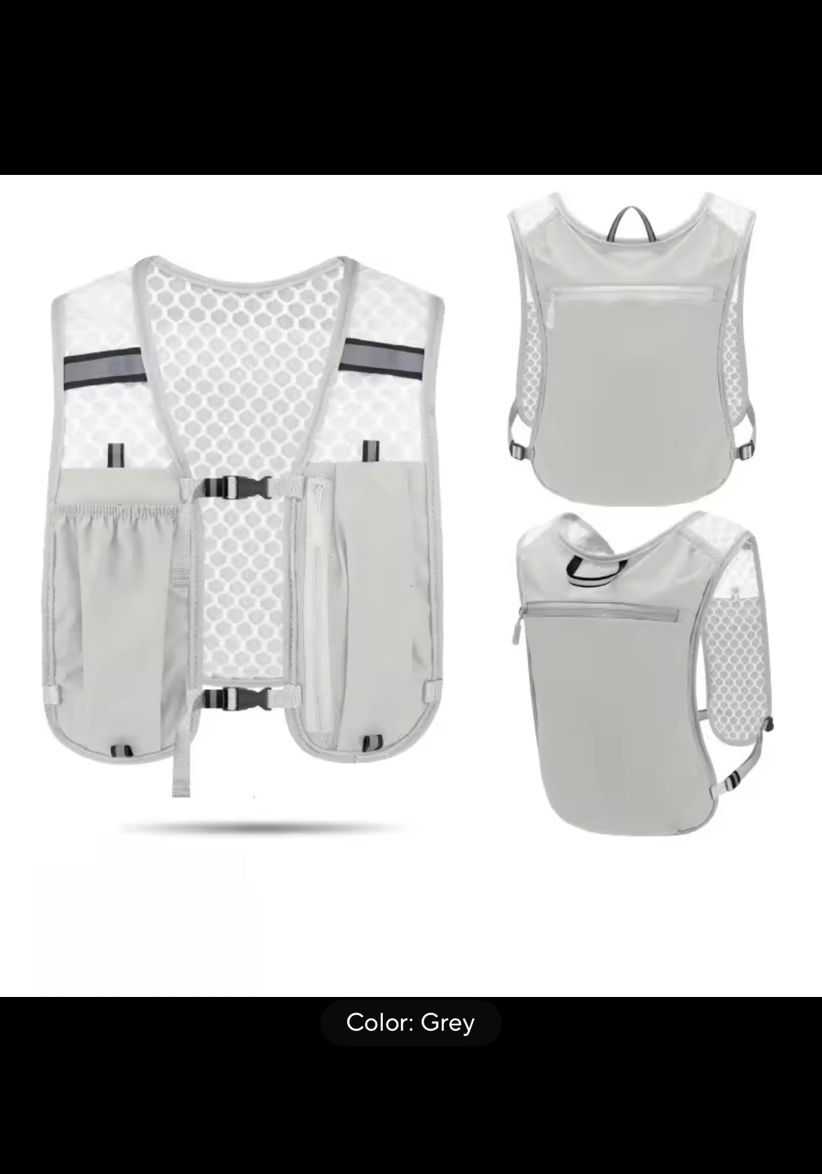 Running Water Bottle Storage Vest Lightweight Running Vest Reflective Hydration Water Chest Pack With Phone Holder