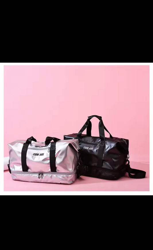 Large Capacity Women Gym Bags Pearlescent Sports Fitness Training Handbag With Shoes Pocket Waterproof Yoga Travel Duffel Bag